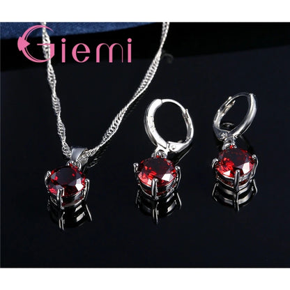 925 Sterling Silver Pendant Necklace Earrings