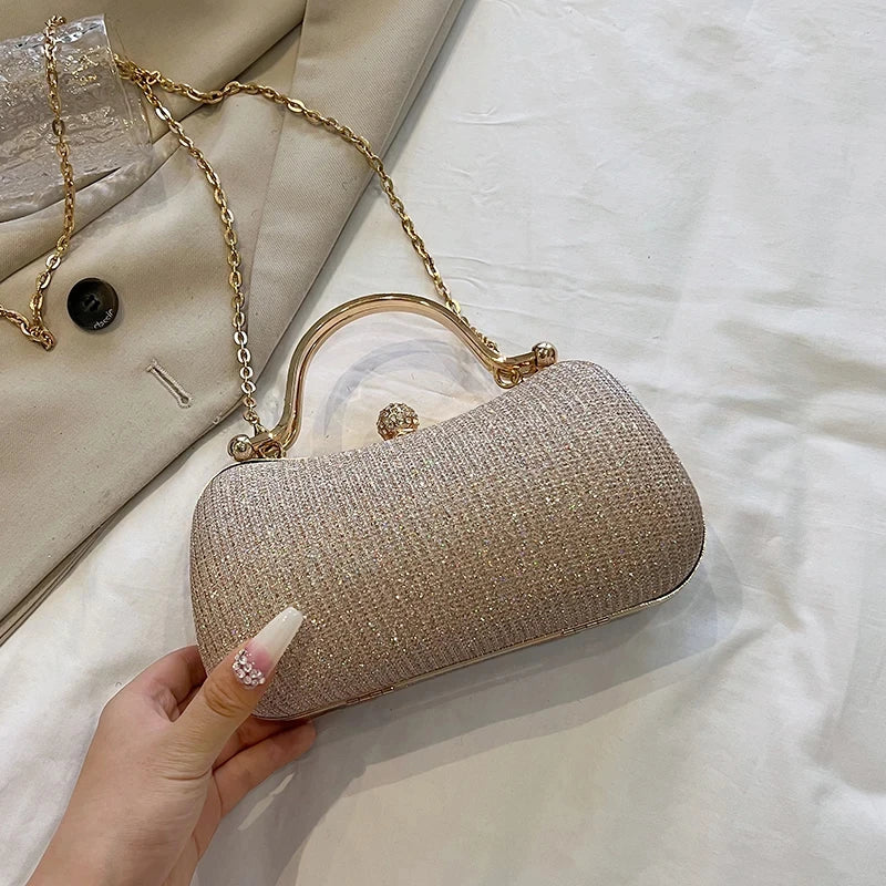 Pearl Chain Evening Shoulder Bag