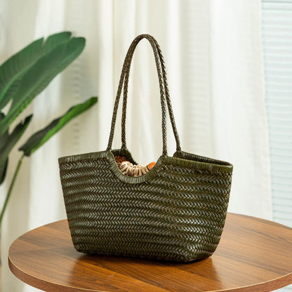 Handwoven Leather Tote Bag