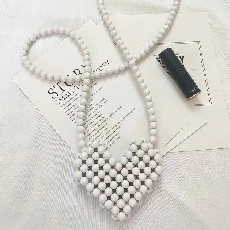Mini Heart Beaded Crossbody Bag