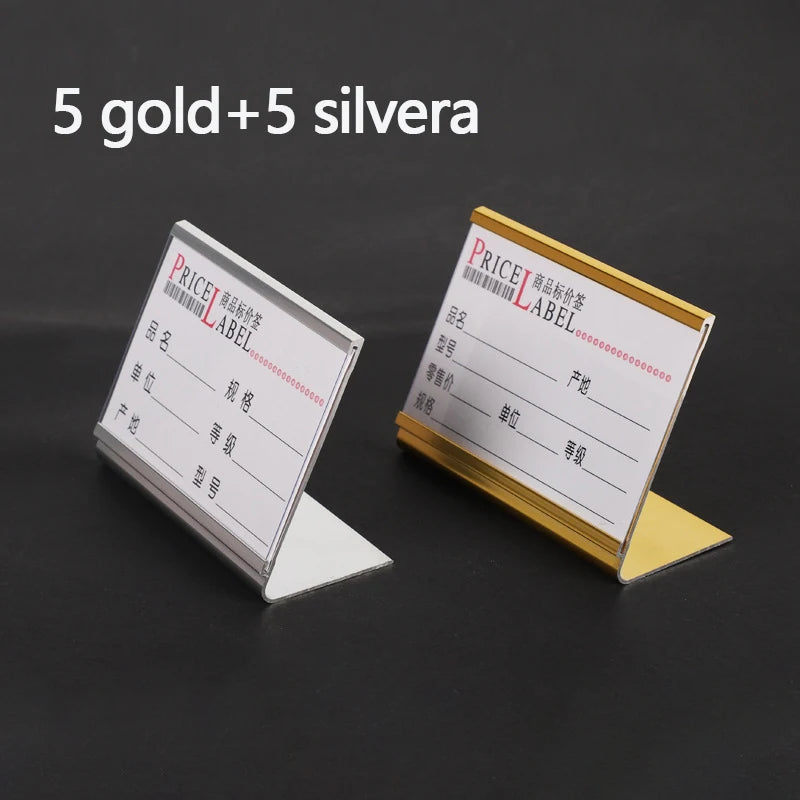 Mini Aluminum L-Shaped Sign Holder Set
