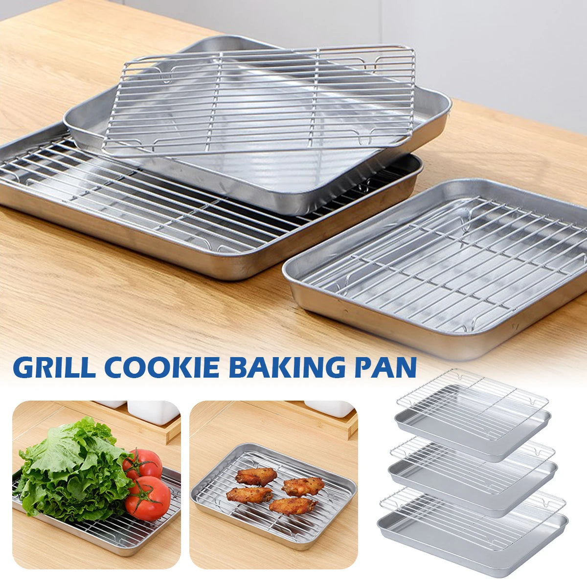 Willstar Baking Sheet Pan & Cooling Rack Set for Oven Cooking