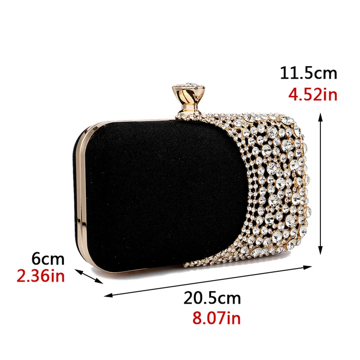Crystal Embellished Evening Clutch Bag