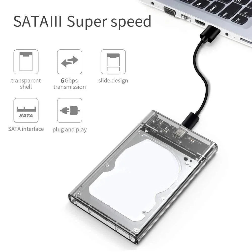 Tool-Free USB 3.0 Type-C External Enclosure for 2.5” SATA HDD & SSD