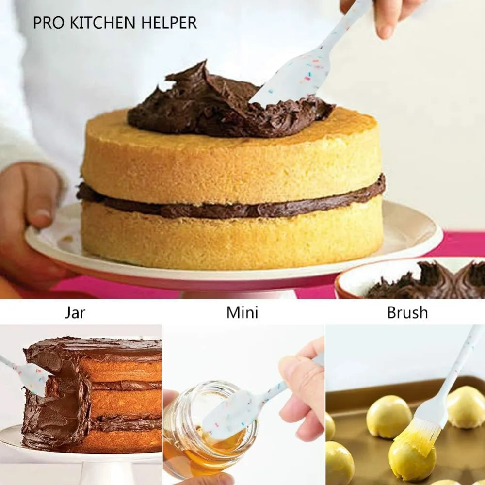 Heat-Resistant Silicone Kitchen Scraper Set