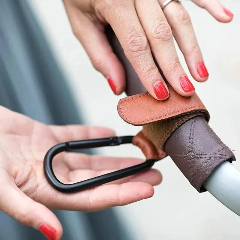Leather Stroller Hook Set
