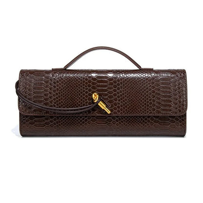 Luxury Snakeskin Top Handle Shoulder Bag