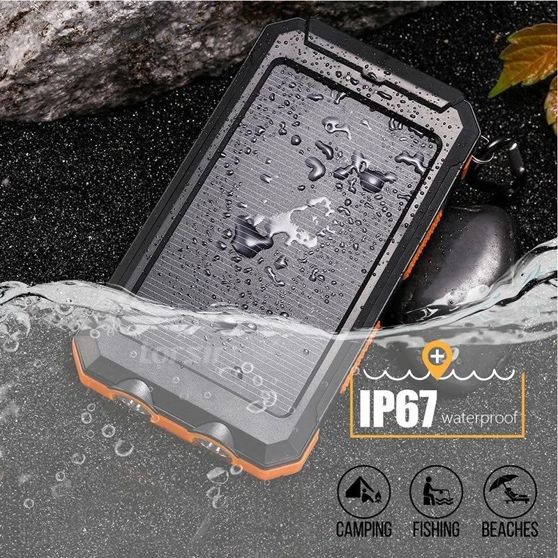 80000mAh Solar Power Bank with LED Flashlight