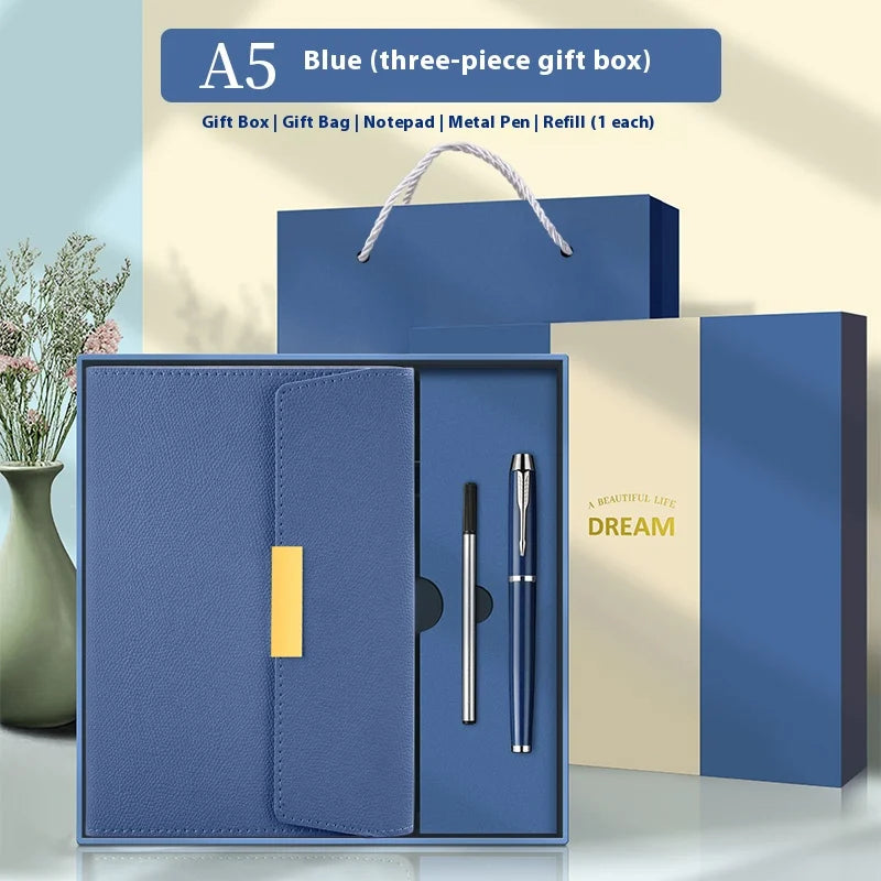 Premium A5 Leather Business Notebook Gift Set