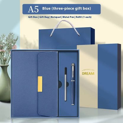 Premium A5 Leather Business Notebook Gift Set