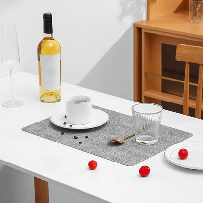 Faux Leather Table Placemats Set