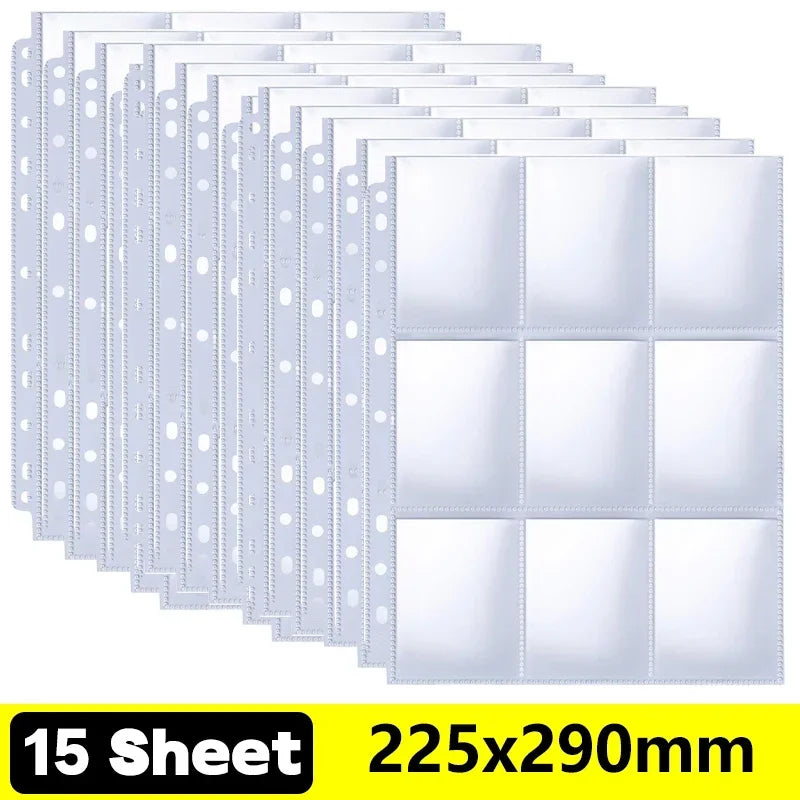 A4 9-Pocket Trading Card Binder Sleeves