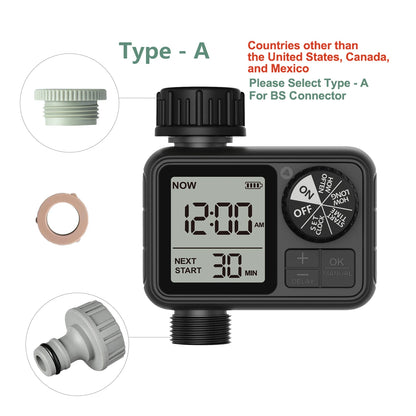 Programmable Automatic Irrigation Timer for Garden Hoses