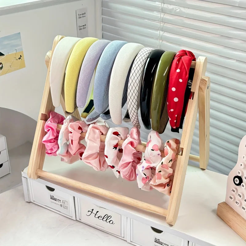 Foldable 3/4-Tier Wooden Jewelry Display Stand