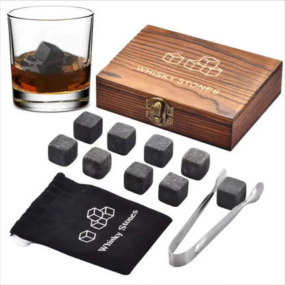 Whisky Ice Stone Set with Wooden Box