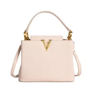 Buckled Leather Shoulder Handbag
