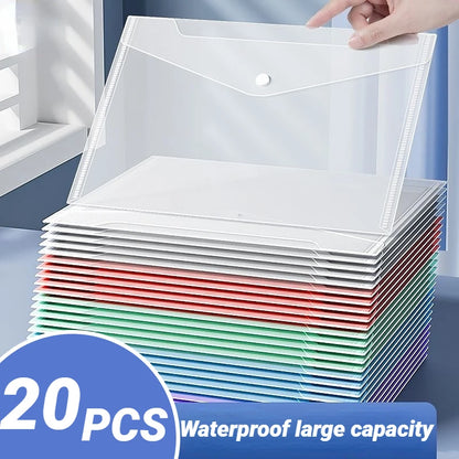 Clear A4 Document Folder with Snap Button