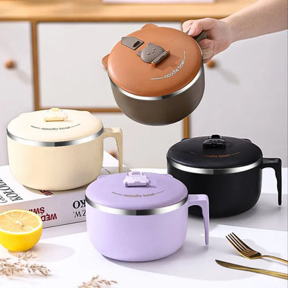 304 Stainless Steel Instant Noodle Bowl with Lid