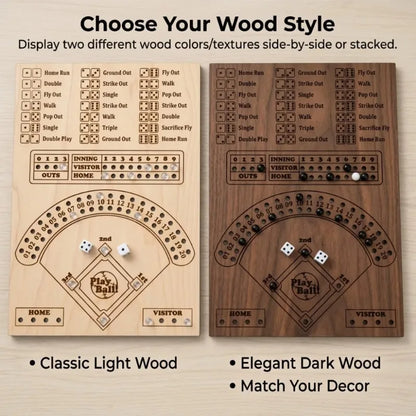 Wooden Baseball Dice Board Game