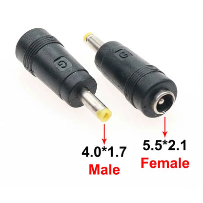 DC 5.5×2.1mm Female to Male Power Adapter Plug Set