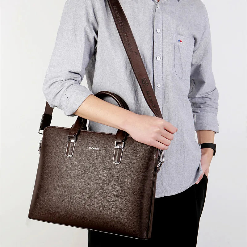 Luxury Cow Genuine Leather Business Men's Briefcase