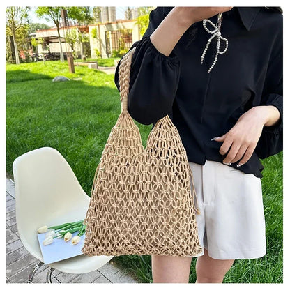 Handwoven Mesh Summer Tote Bag