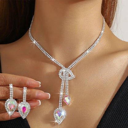 Crystal Water Drop Necklace & Earring Set