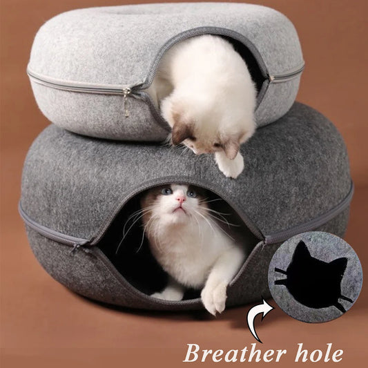 B-Tunnel Donut Cat Bed & Play Tunnel