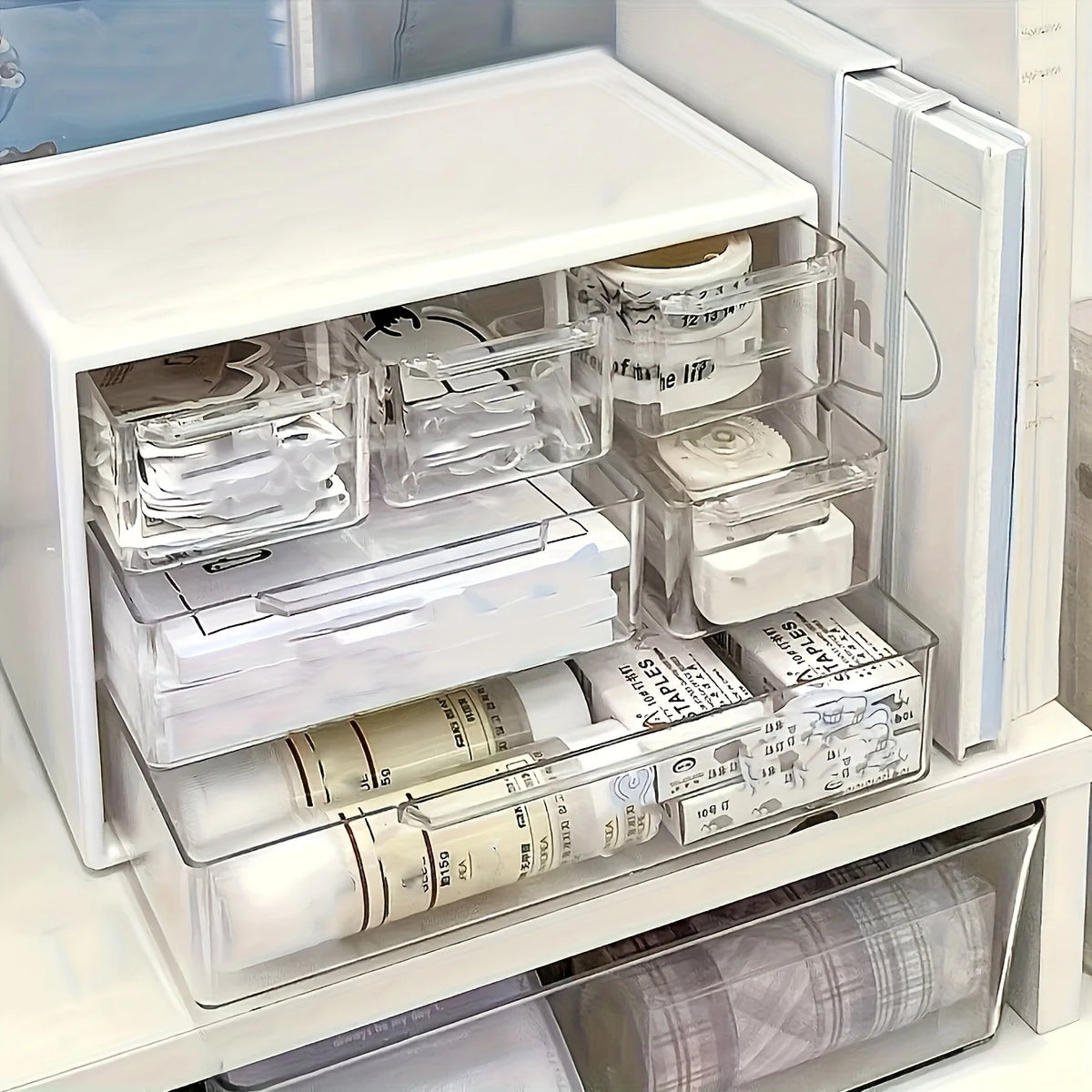 Desktop Organizer with 6 Drawers Storage Container