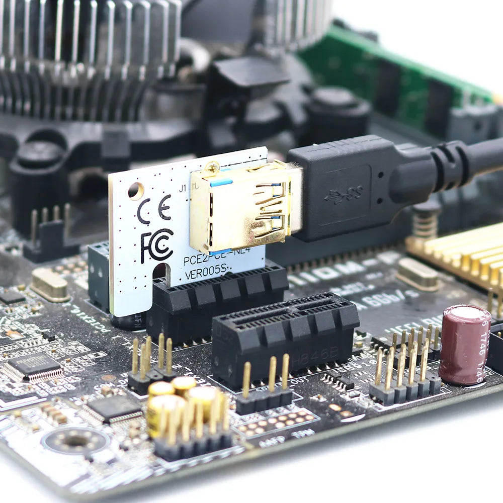 PCIe x16 GPU Riser Card with USB 3.0 Cable