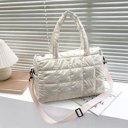 Quilted Waterproof Nylon Tote Bag