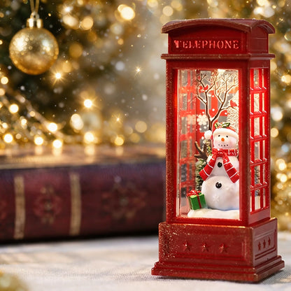 LED Christmas Telephone Booth Night Light