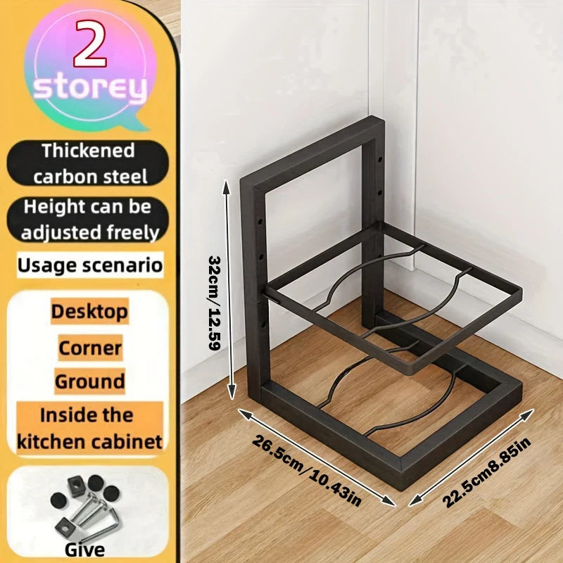 Adjustable Pot & Pan Organizer Rack