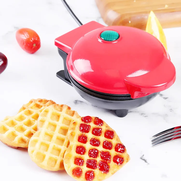 Compact Electric Heart-Shaped Waffle Maker