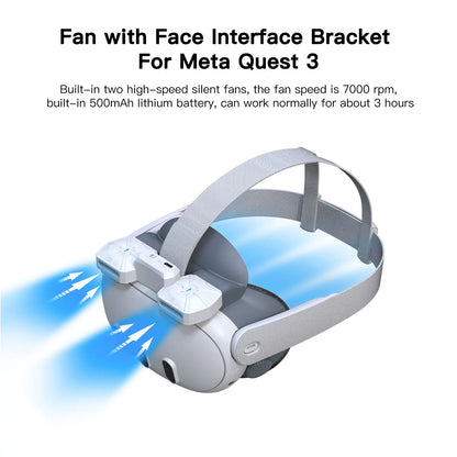 Meta Quest 3 Cooling Fan Face Interface with Magnetic Facial Cover