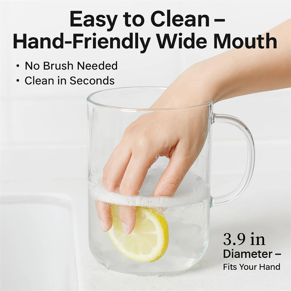 1000ml Glass Tumbler with Straw & Lid