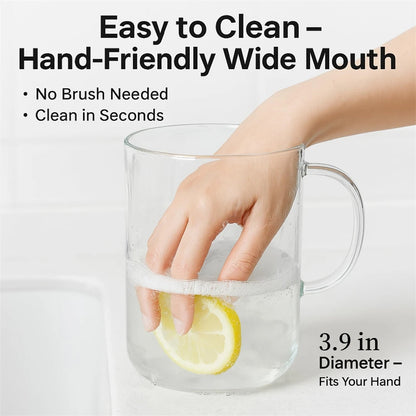 1000ml Glass Tumbler with Straw & Lid