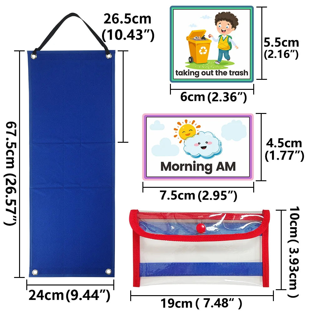 Kids Visual Daily Routine Chart with 70 Activity Cards