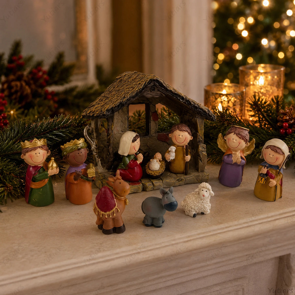 Resin Christmas Nativity Figurine Set