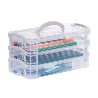 Stackable Multi-Layer Transparent Pencil Case