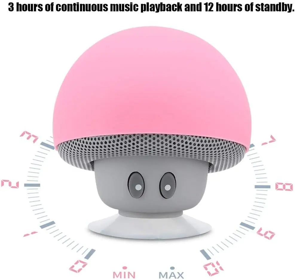 Mini Mushroom Bluetooth Speaker with Suction Cup