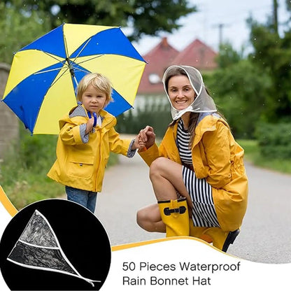 Clear Waterproof Wide-Brim Rain Hat