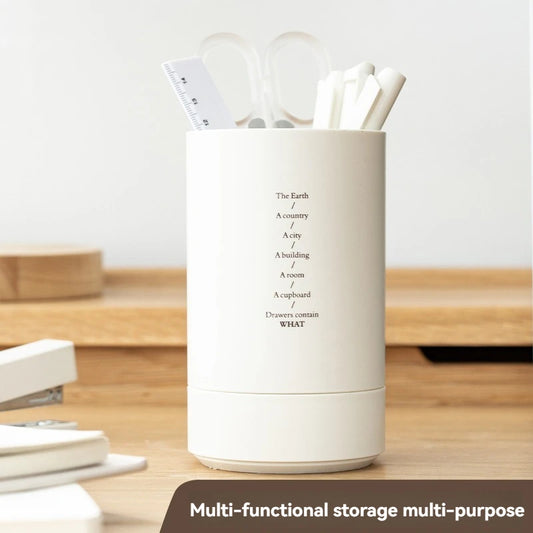 Minimalist Double-Layer Desk Organizer Pen Holder for Office & Makeup Brushes