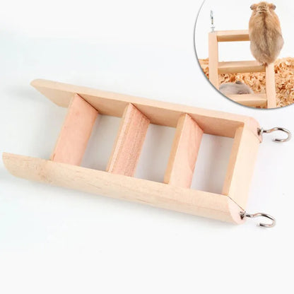 Natural Wooden Hamster Ladder Climbing Toy