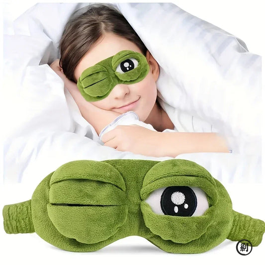 3D Frog Sleep Mask – Soft Cotton Light-Blocking Eye Mask