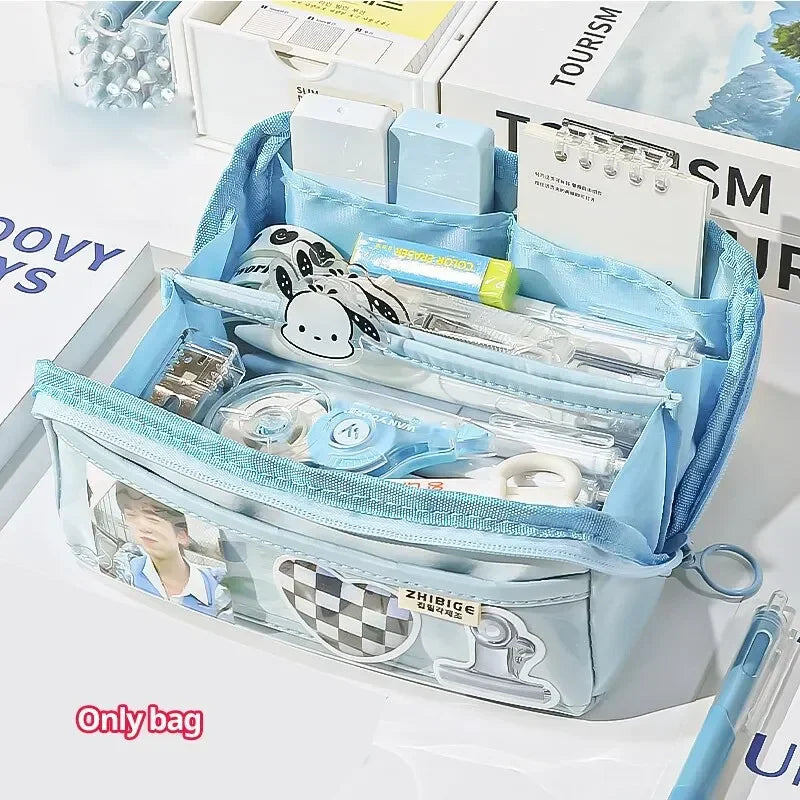 Transparent Multi-Layer Large Capacity Pencil Case