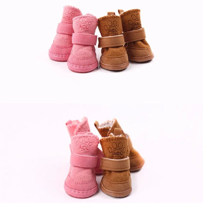 Warm Non-Slip Pet Boots for Outdoor Walks & Cold Weather