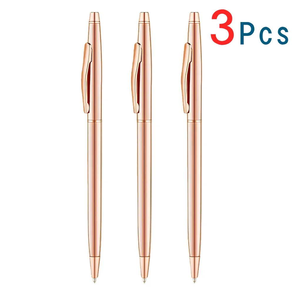 Slim Metallic Retractable Ballpoint Pen Set