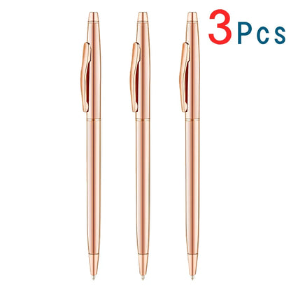 Slim Metallic Retractable Ballpoint Pen Set