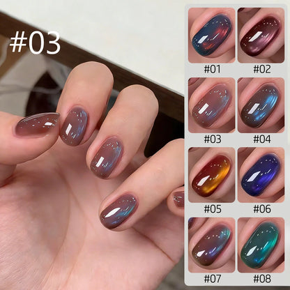 Brown Gold Cat Eye Gel Nail Polish